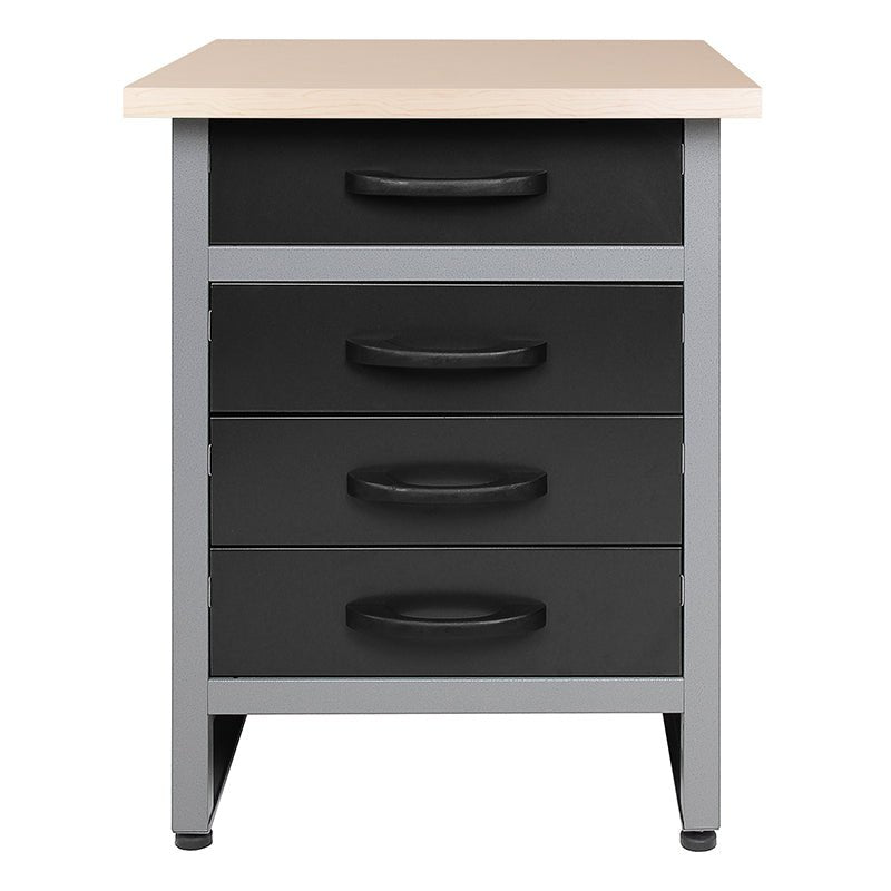 24″ x 24″ Steel Workbench with 4 Drawers & Solid Wood Top, 33.5″ Height Heavy Duty Garage Storage Bench TC005