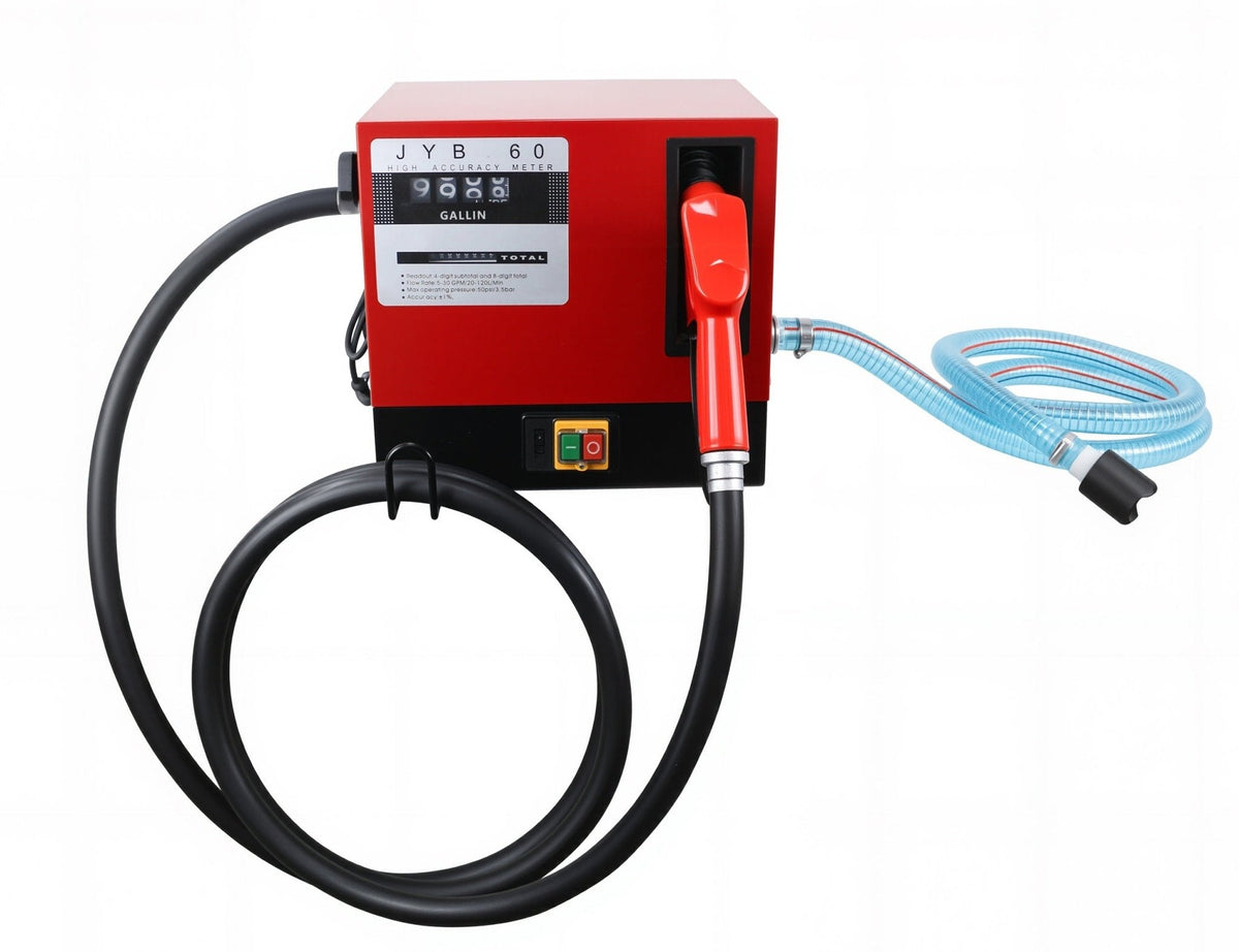 60L/Min Diesel Fuel Transfer Pump 110V with Nozzle, Hoses & Gauge – FD60A