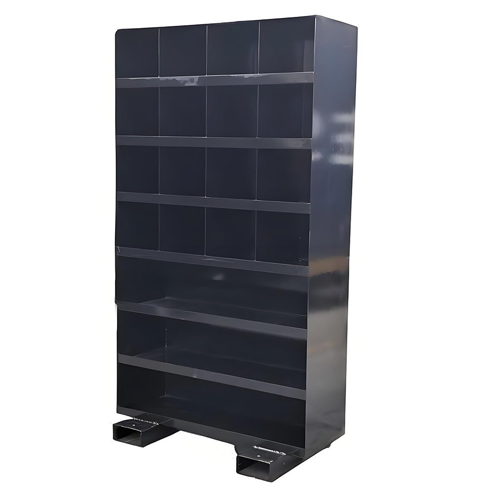 19-Drawer Heavy-Duty Bolt Bin Cabinet with Forklift Pockets – Available in Black or Red