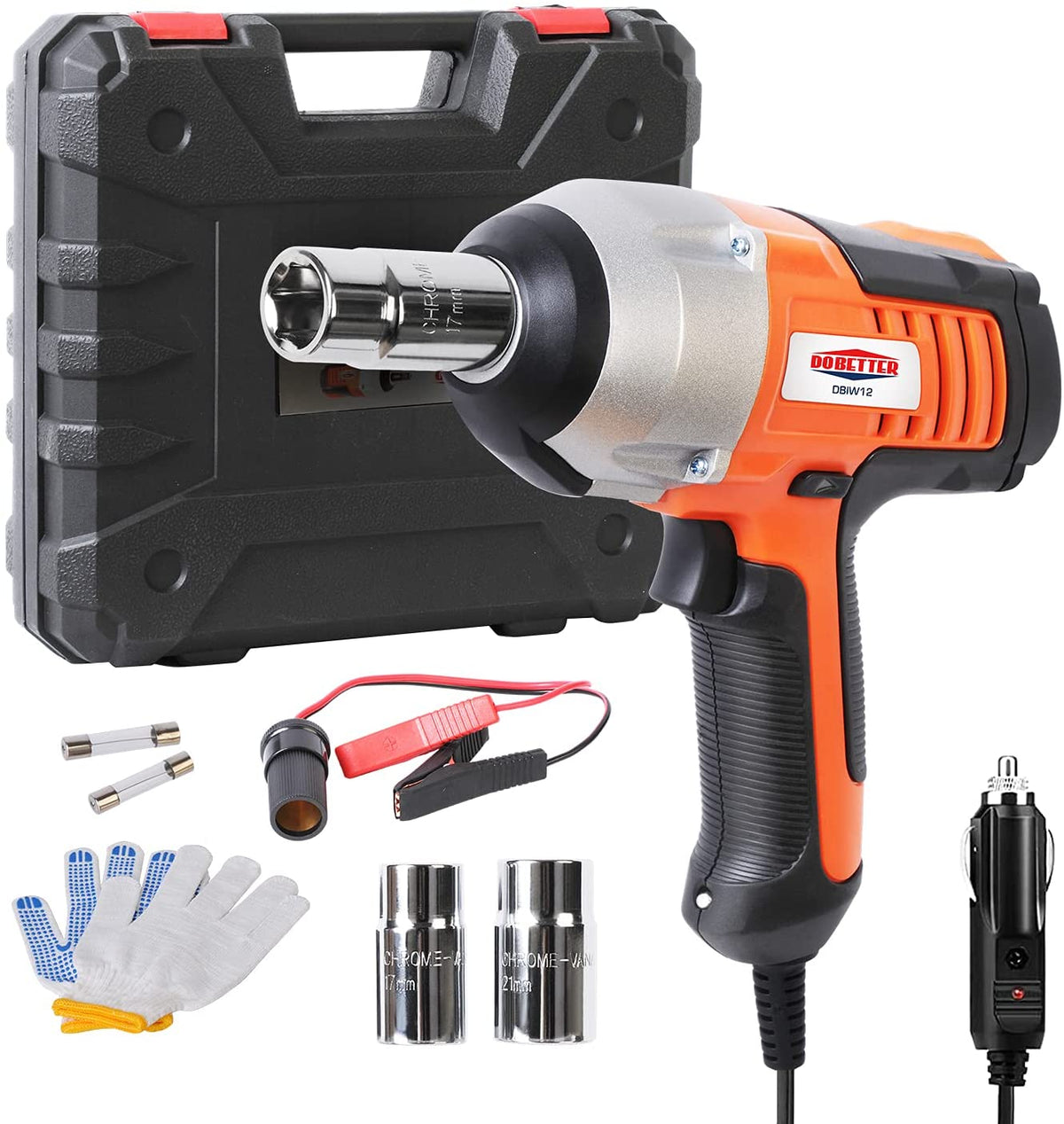 12V DC 1/2″ Electric Impact Wrench – Portable Car Lug Nut Tire Repair Tool 822021