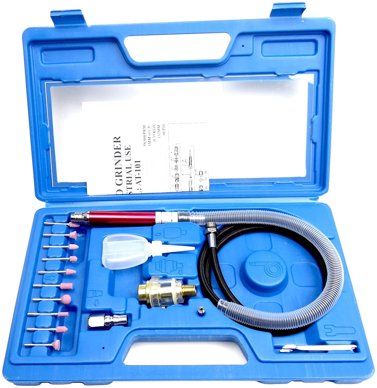 16-Piece Micro Air Die Grinder Kit – High-Speed Pneumatic Pencil Grinder