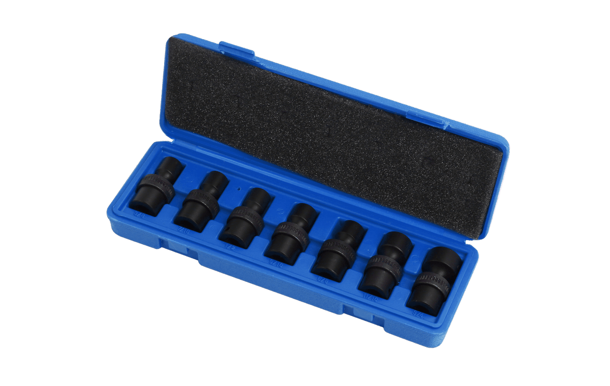 7-Pc 1/2″ Drive Impact Swivel SAE Socket Set – Durable Flex Swivel Design – U17002