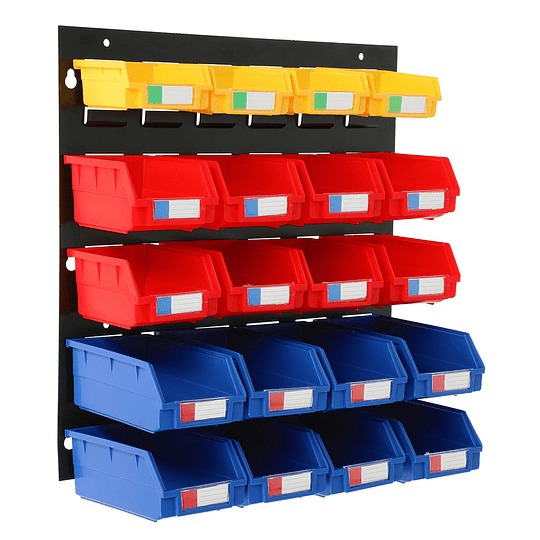 Garage Wall Mounted Storage Bin Rack with 25 Removable Bins – Tool Organizer for Hardware, Screws, Bolts & Parts GLP1819